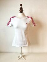 Adidas Sport Oberteil T-Shirt Kurzarm Shirt Weiß pink XS Fitness Bayern - Ustersbach Vorschau