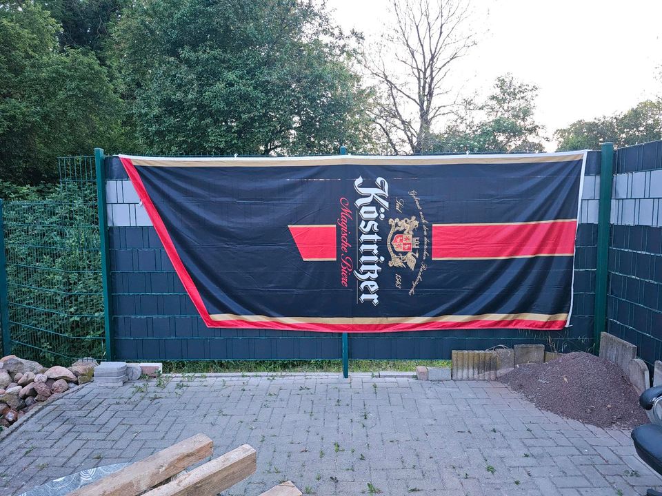 Köstritzer Schwarzbier Fahne 370x140cm Textil Werbebanner Flagge in Hohenberg-Krusemark