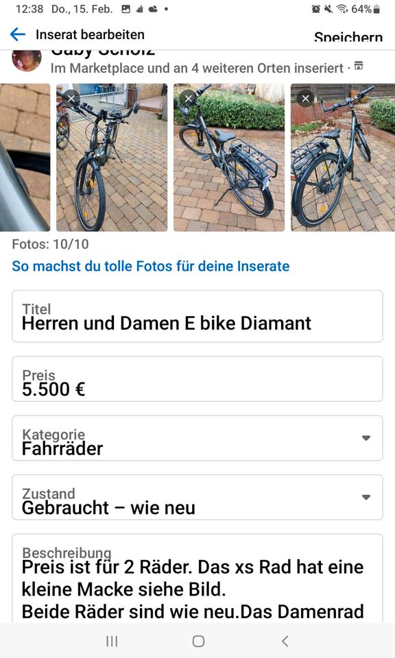 E-Bike 1x Herren, 1x Damen in Neunkirchen