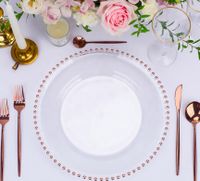 MIETEN PLatzteller transparent Perlen rose rosa Hochzeit Deko Kreis Pinneberg - Hasloh Vorschau