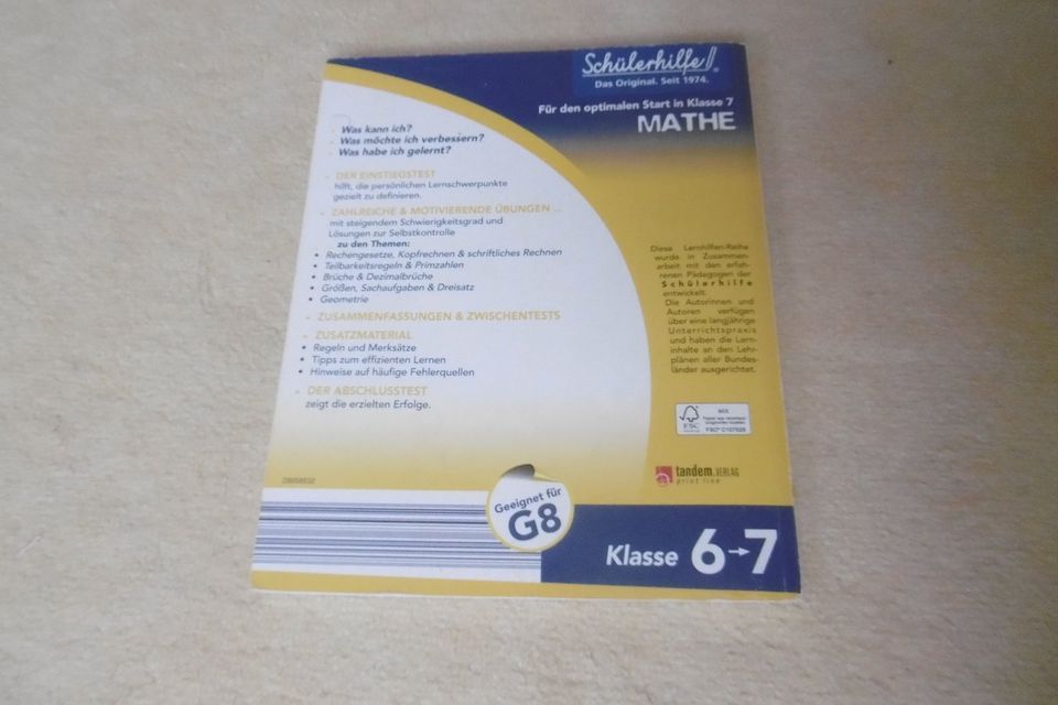 Schülerhilfe "Gute Noten in Mathe" für Klasse 6 in Klasse 7 in Magdeburg