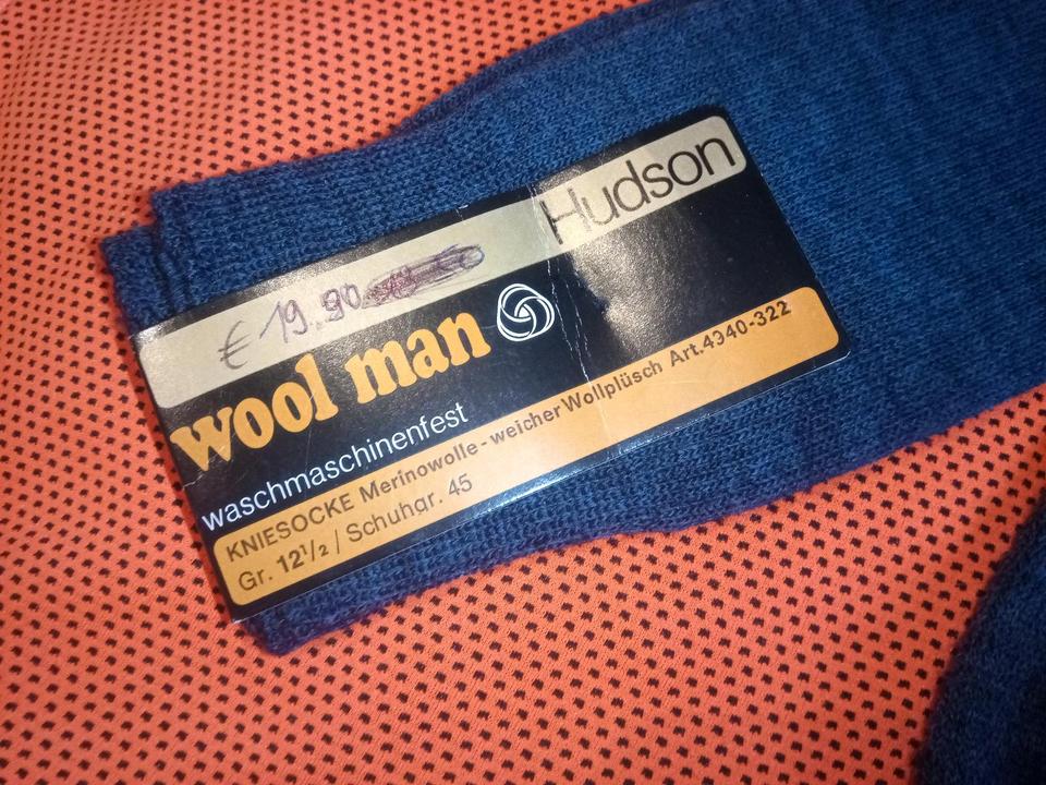 Kniestrümpfe Gr 45 Hudson 80%Wolle Blau Vintage Frotteesohle in Tröstau