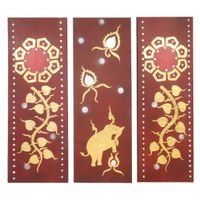 Bild 3er Set Leinwand Kunst Asien Thailand 100 cm Rot Gold Nr.8 Bochum - Bochum-Wattenscheid Vorschau