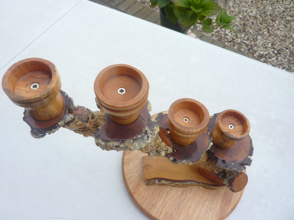 Kerzenständer, Teelichthalter, Ast mit 4 Teelichter in Kalkar