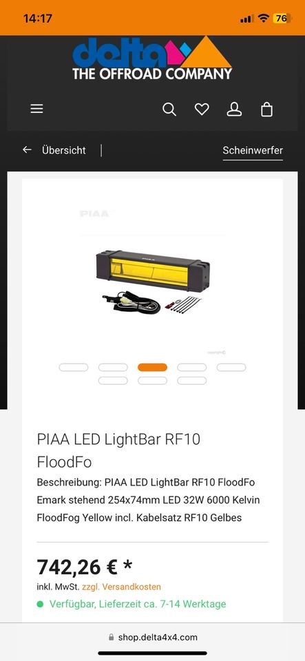 PIAA LED LightBar RF10 FogBeam Yellow in Bayern - Peiting