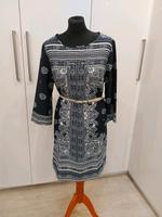 **NEU** MANGUUN Kleid lange tunika bluse blau weiss floral L 42 Hessen - Fulda Vorschau