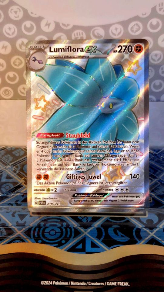 Pokemon Karte Lumiflora ex Fullart shiny Paldeas Schicksale in Kall