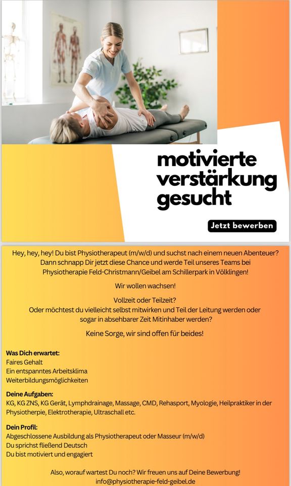 Physiotherapeut/in in Völklingen