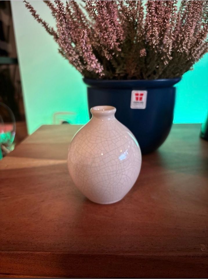 TCM klein Keramik vase beige grau in Kiel