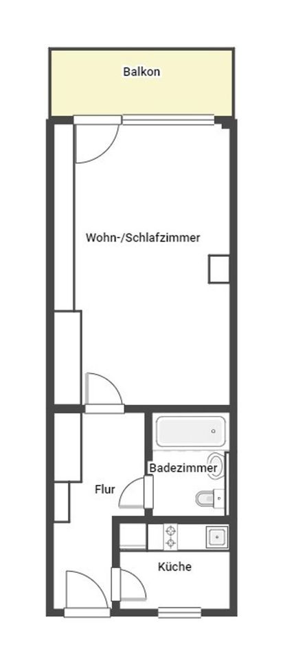 Top-Lage für Singles, Senioren oder auch Flugbegleiter: 1-Zi.-Apartment mit Balkon in Bad Homburg