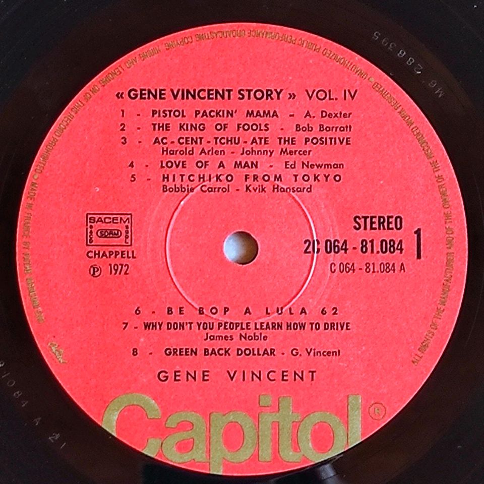 Vinyl-LP, Gene Vincent, 1960/62 Vol. 4 in Osnabrück