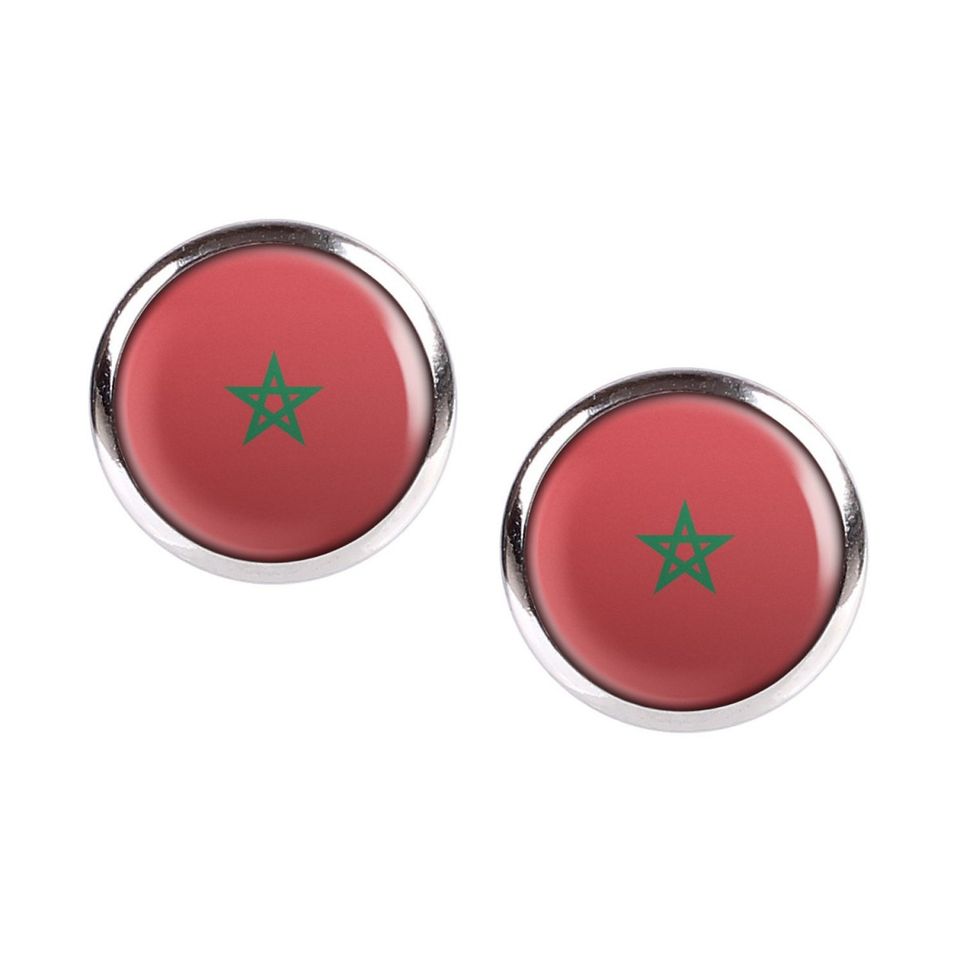 Mylery Ohrstecker Paar mit Motiv Marokko Morocco Rabat Flagge sil in Trendelburg