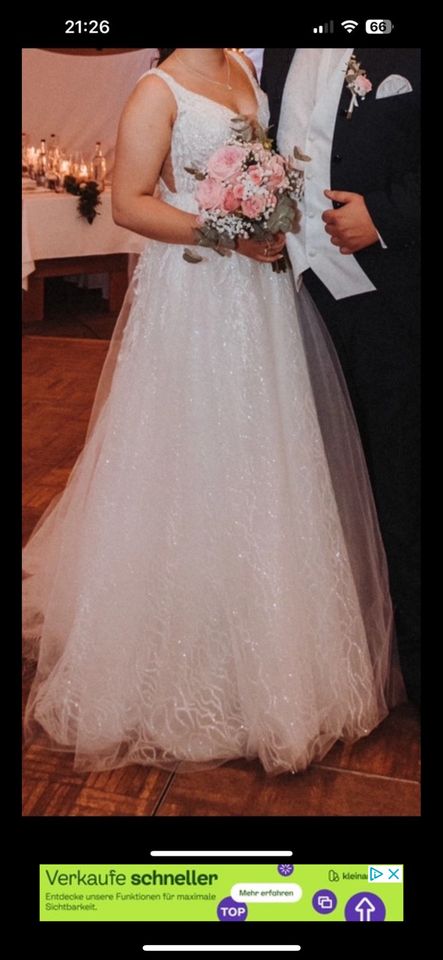 Brautkleid Hochzeitskleid Tüllkleid Glitzer Prinzessinnenkleid in Fockbek