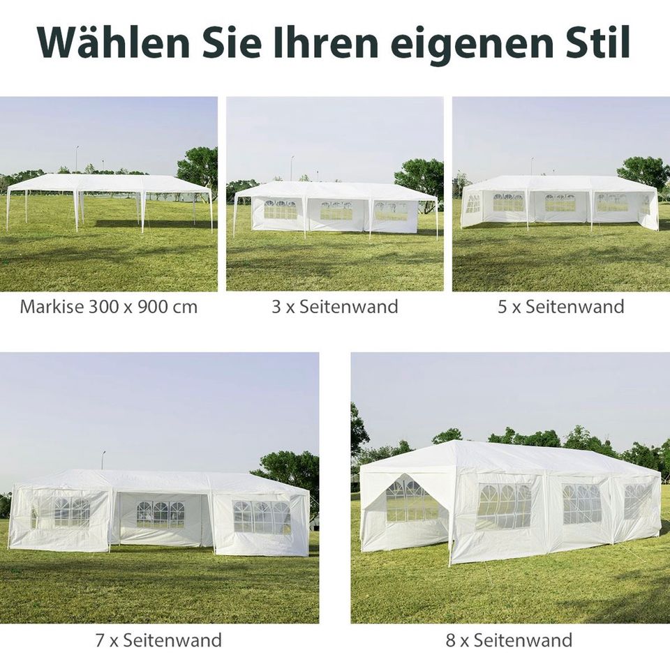 Gartenpavillon 3x9m Partyzelt Gartenzelt UV-Schutz Zelt in Bebra