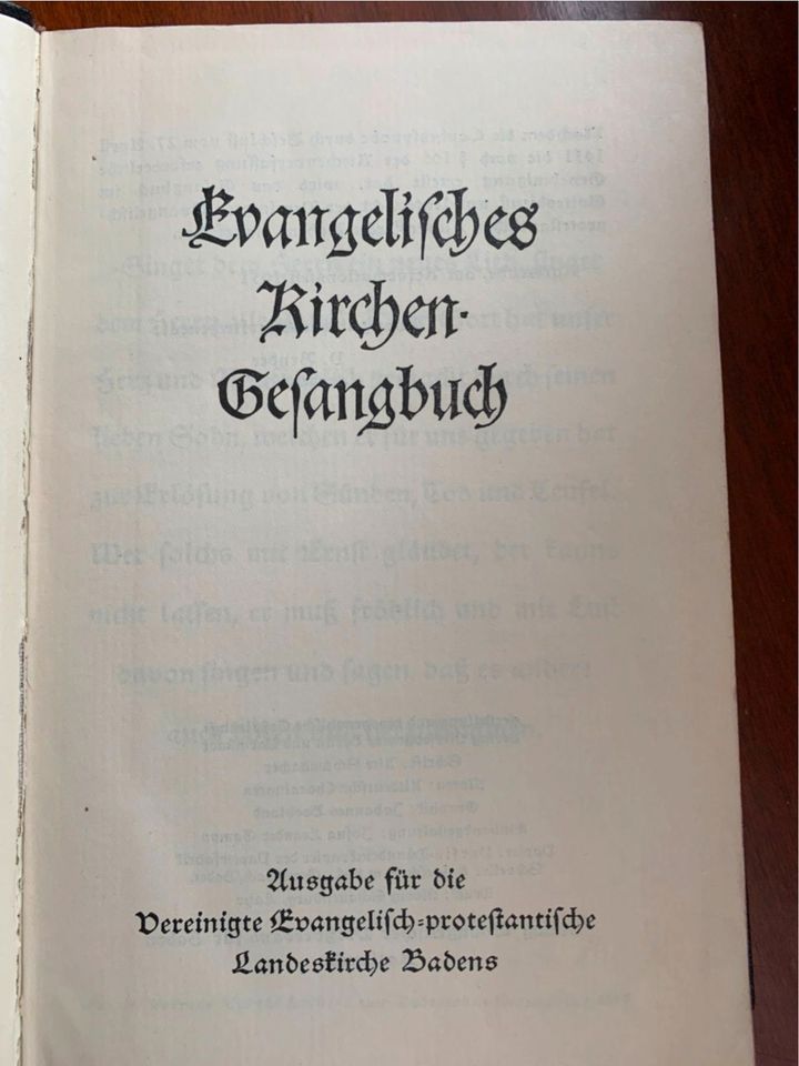 altes Evangelisches Kirchen Gesangbuch in Wertheim