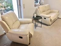 Sofa Echt Leder beige Sitzverstellung Sessel 2 Sitzer Couch Hessen - Fürth Vorschau