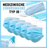 50 Medizinische OP Maske Typ IR Mundschutz 3-lagig Einweg Blau Schleswig-Holstein - Trappenkamp Vorschau