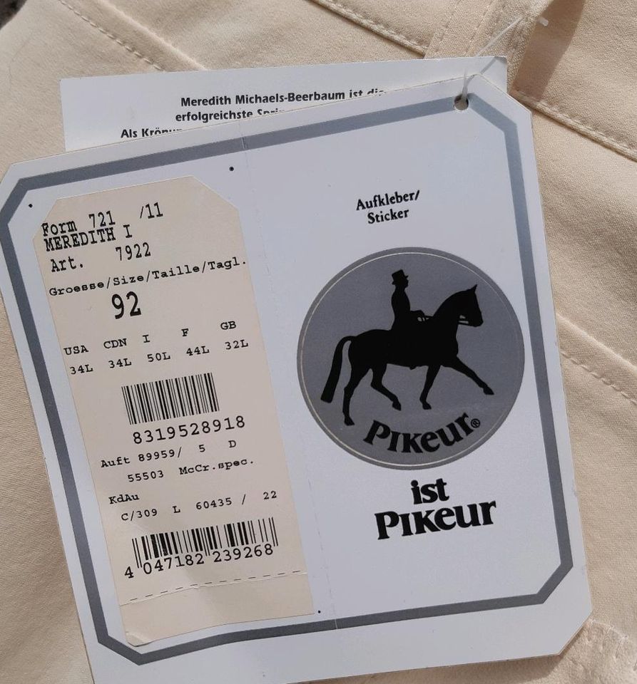 Neu Pikeur Meredith 1 Reithose Turnierreithose Gr. 92 46 lang in Borchen