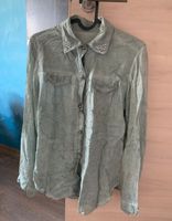 Damen Bluse Batik Glitzer Steine Kragen Strass khaki grün h&m Kreis Pinneberg - Barmstedt Vorschau