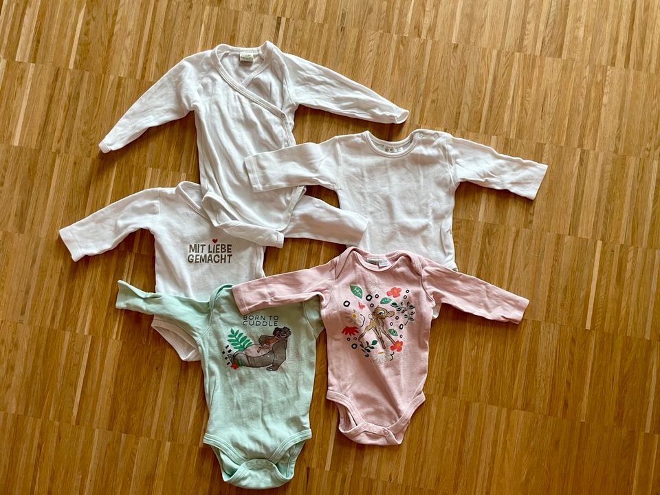 5 tlg. Langarm Baby Body Set 62/68 weiß türkis rosa in Bergrheinfeld