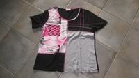 T-Shirt_Shirt_Kurzarm_schwarz_rosa_Blumen * Canda * 44_XL Niedersachsen - Gifhorn Vorschau