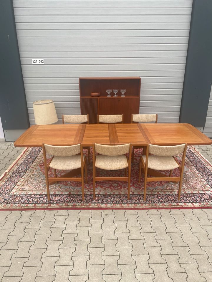 Mid Century Danish Design Esstisch 170-270 cm  + 6 Stühle Teak in Dortmund