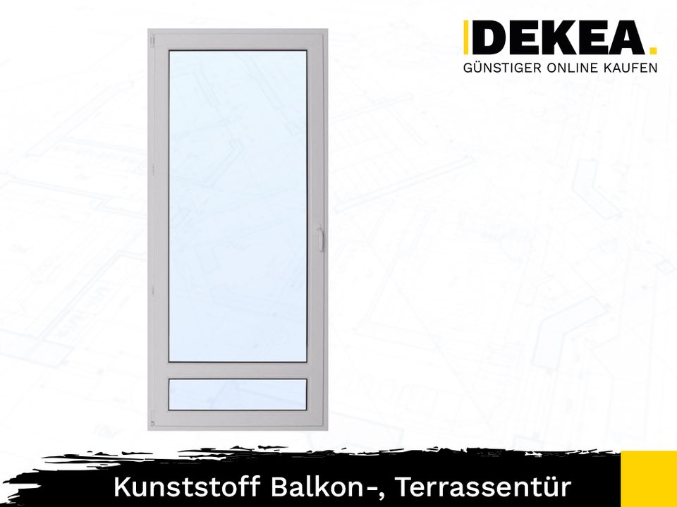 Kunststoff Balkontür PVC 900 x 2000 mm Dreh-Kipp | Bodentiefe Fenster mit Unterlicht Eingangstür Tür PVC-Fenster Balkontüren Terrassentür Außentür Kunststofffenster nach Maß in Dresden