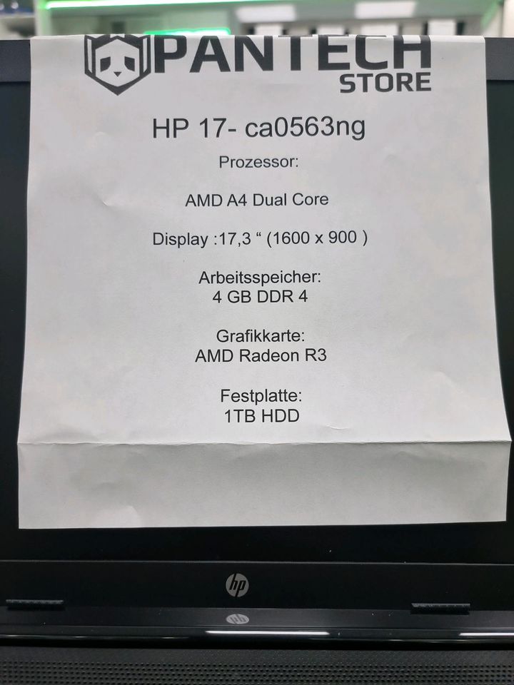 HP 17-ca0563ng (1TB ) 4 FB DDR4 NEU ZUSTAND / RECHNUNG / GARANTIE in Hannover