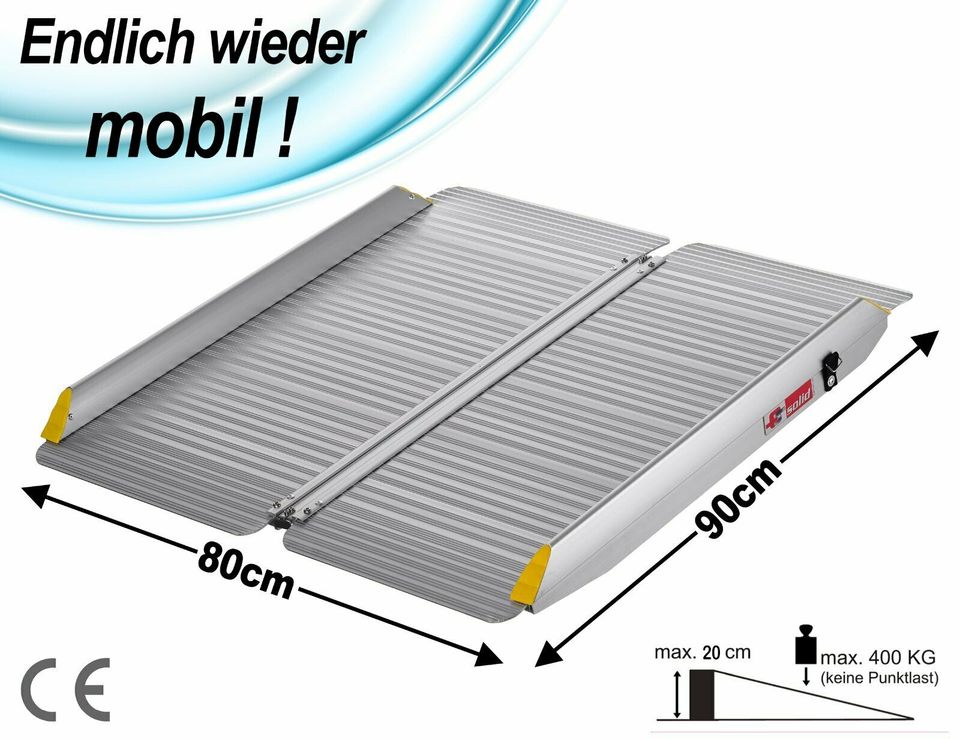 FTsolid Rollstuhlrampe aus Alu 90cm klappbar-bis 400kg Extrabreit in Hermannsburg