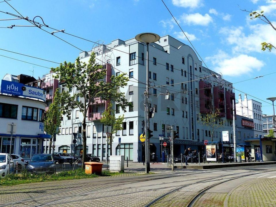 Bestlage: 1-Zimmer-Wohnung Mannheim mit Balkon, Küche, Möbel in Mannheim
