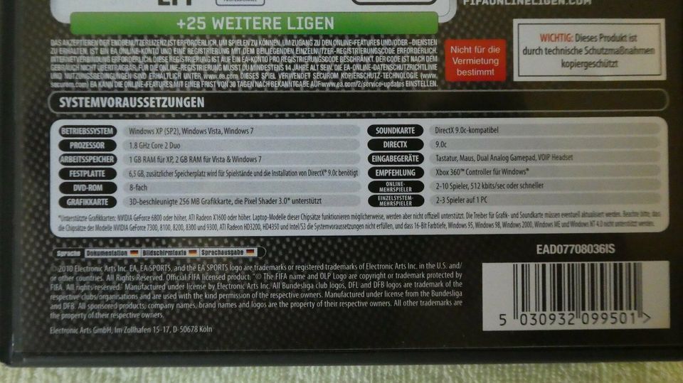 PC-Game Spiel EA Sports FIFA 11 Fußball Bundesliga Neu in Herne