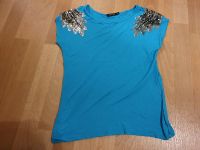 T-Shirt blau mit Pailetten Damen Größe M Jennifer Taylor Sachsen-Anhalt - Halle Vorschau