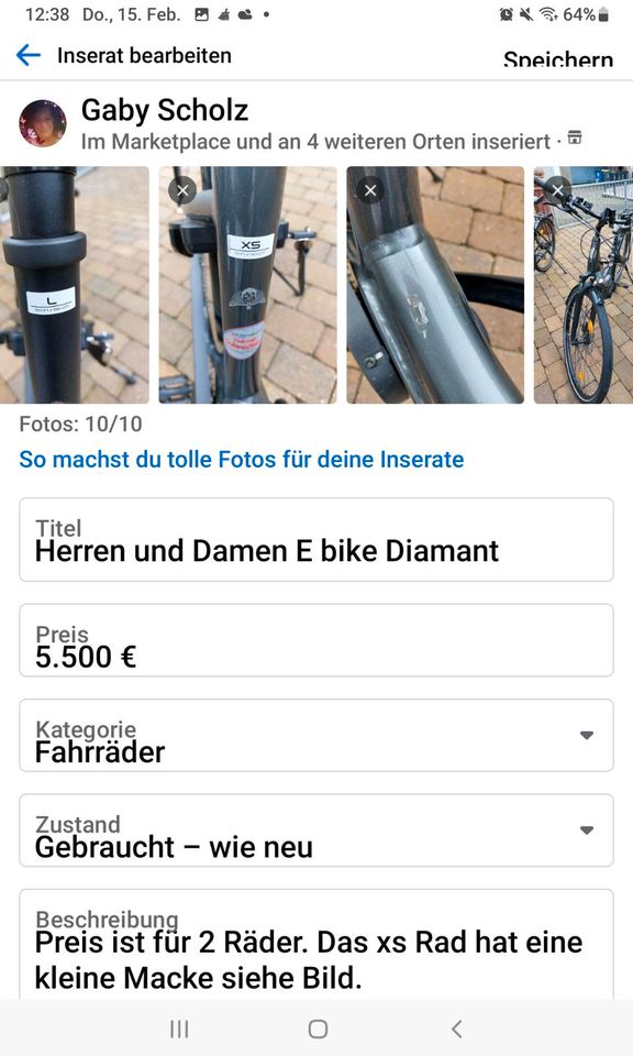 E-Bike 1x Herren, 1x Damen in Neunkirchen