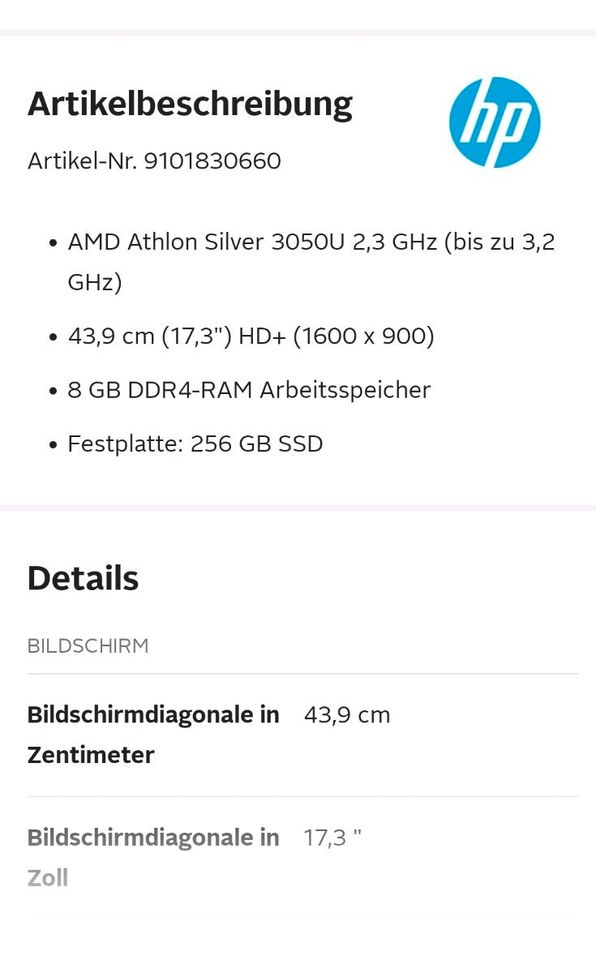 Schopfheim eBay Notebook | neue Baden-Württemberg kaufen ist HP 17-cp0212ng | jetzt Notebook Kleinanzeigen gebraucht in - Kleinanzeigen