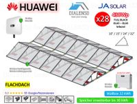 (28x) 12kWp OST WEST Aufständerung Flachdach Komplettanlage Unterkonstruktion PV Huawei 10KTL M1 HC Komplettset JA Solarmodule 430W JAM54D41 Glas-Glas Full Black bifazial Photovoltaik LUNA2000-15-S0 Nordrhein-Westfalen - Rödinghausen Vorschau