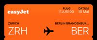 Ticket EasyJet von Zürich -> Berlin EJU5190 am 10.05 Sachsen-Anhalt - Dessau-Roßlau Vorschau
