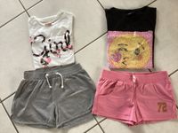 2 Shorts rosa/grau + 2 T-Shirts grau/schwarz Gr.134/140 Baden-Württemberg - Großrinderfeld Vorschau