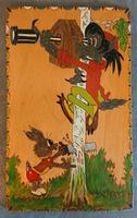 DDR BILD HOLZ HOLZBILD HANDARBEIT KIND ZIMMER HASE UNC WOLF BUNT Sachsen - Erlau Vorschau