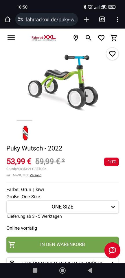 Laufrad Kinderrad, Kinder Fahrrad Puky Wutsch Puky Laufrad in Rodgau