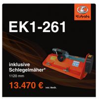 KUBOTA EK1-261 mit Heckmulcher FROG 1120 Niedersachsen - Hemmingen Vorschau