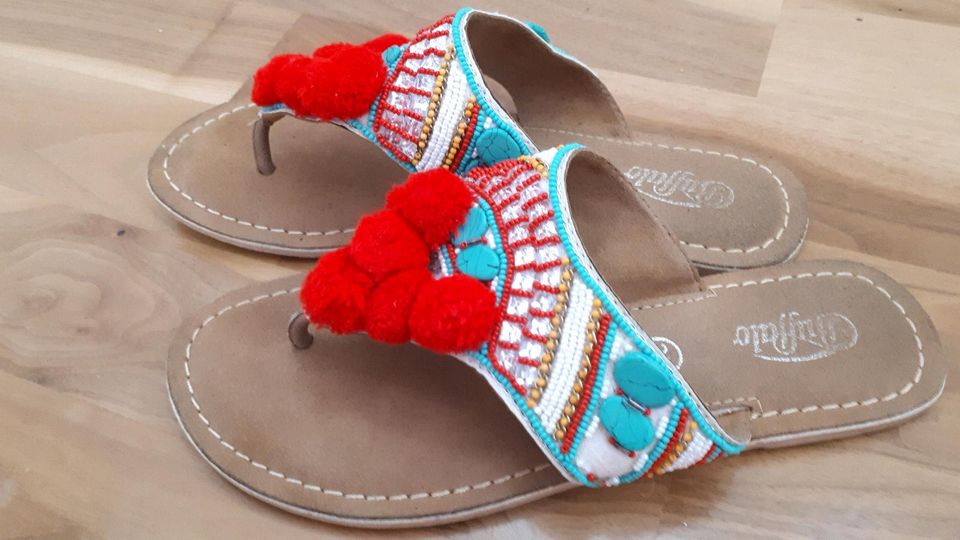 Buffalo Schuhe FlipFlop Sandale BUNT / LEDER in Größe 37  ❣️ in Pfaffenhofen a.d. Ilm