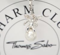 Thomas Sabo Charm "Engel auf weißer Perle, Herz" Anhänger, Silber Hessen - Usingen Vorschau