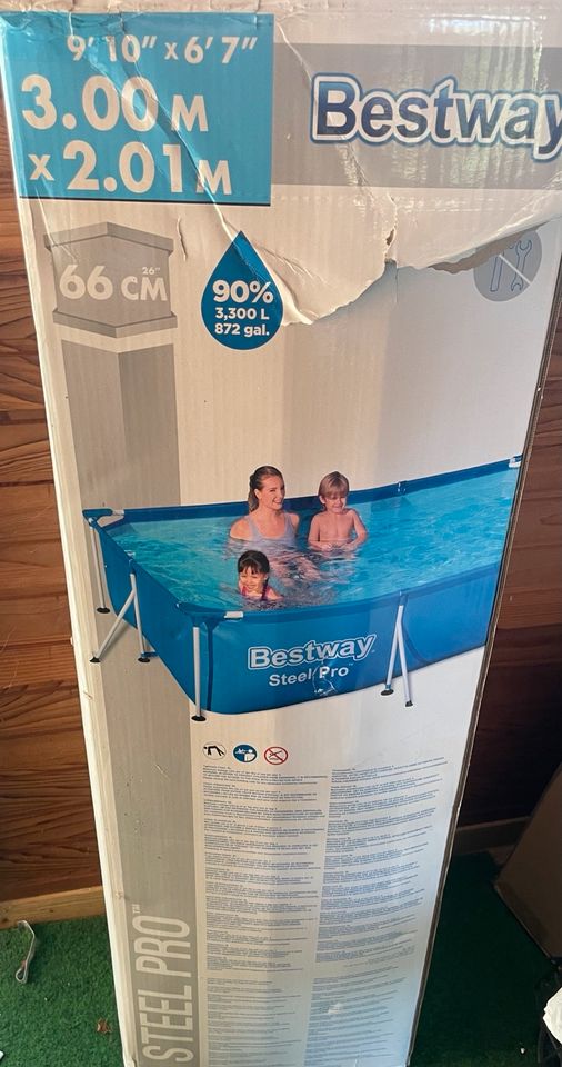 Bestway Steel Pro Frame-Pool, 300cm x 201cm, Schwimmbad, blau in Aurich