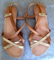 Marc O'Polo  Sandalen Riemchen Leder Gold Braun EU 38 NEU NP 90 € Dortmund - Mitte Vorschau