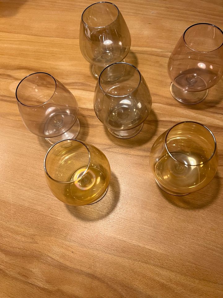 Cognacschwenker Cognac Gläser getönt sechs Stück in München