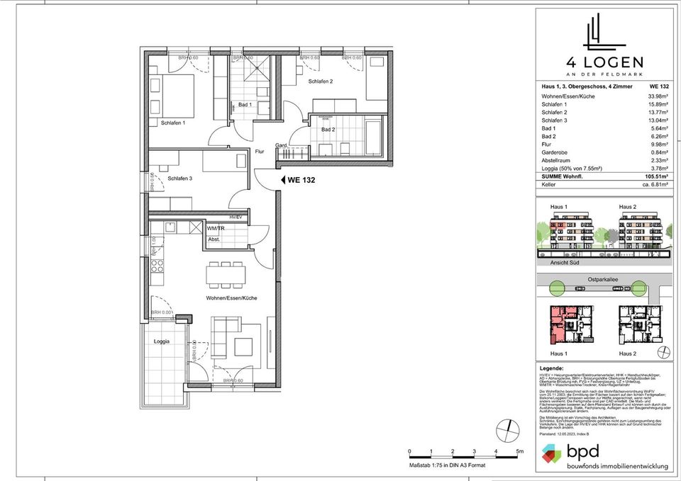 Geräumige 4-Zimmer-Wohnung #132 - Haus 1 in Bochum