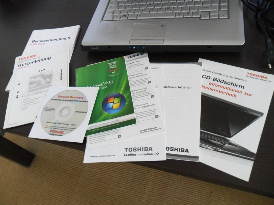 Laptop Toshiba Satelite A200-1SC Modell PSAE6E-06600HGR komplett in Castrop-Rauxel