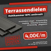 Terrassendielen Terrassendiele Hohlkammer WPC Anthrazit 400cm Nordrhein-Westfalen - Kerpen Vorschau