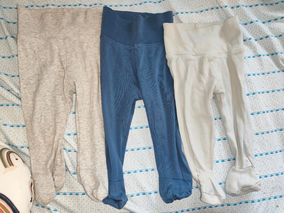 3stk H&M Baby Hosen Hose mit Fuß Füßen blau grau hellblau 68 in Hamburg