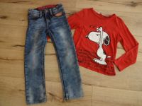 Jeans wild & rough Snoopy Langarmshirt h&m Gr 122 Bayern - Bad Aibling Vorschau